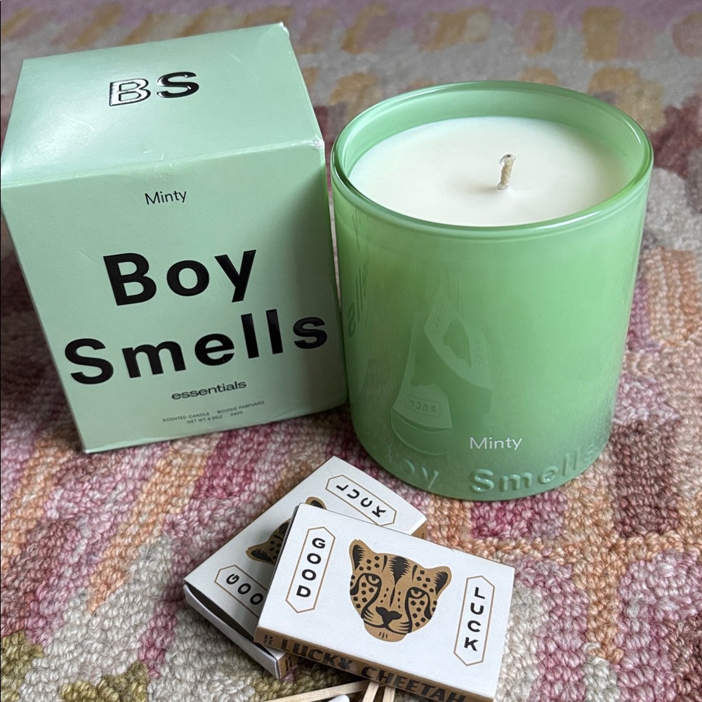 HTF Boy Smells Minty Ginger Wild Mint Cedarwood Boxed Candle NWT